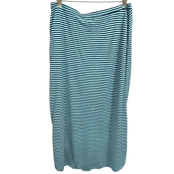 Striped Flowy Midi Skirt GAP Lrg Asymmetric Hem Pockets Beach Coastal Grandma. - Picture 10 of 16
